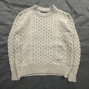 Vintage American Eagle Sweater Mens M Cable Knit Cotton Crewneck Ribbed Y2K 00s